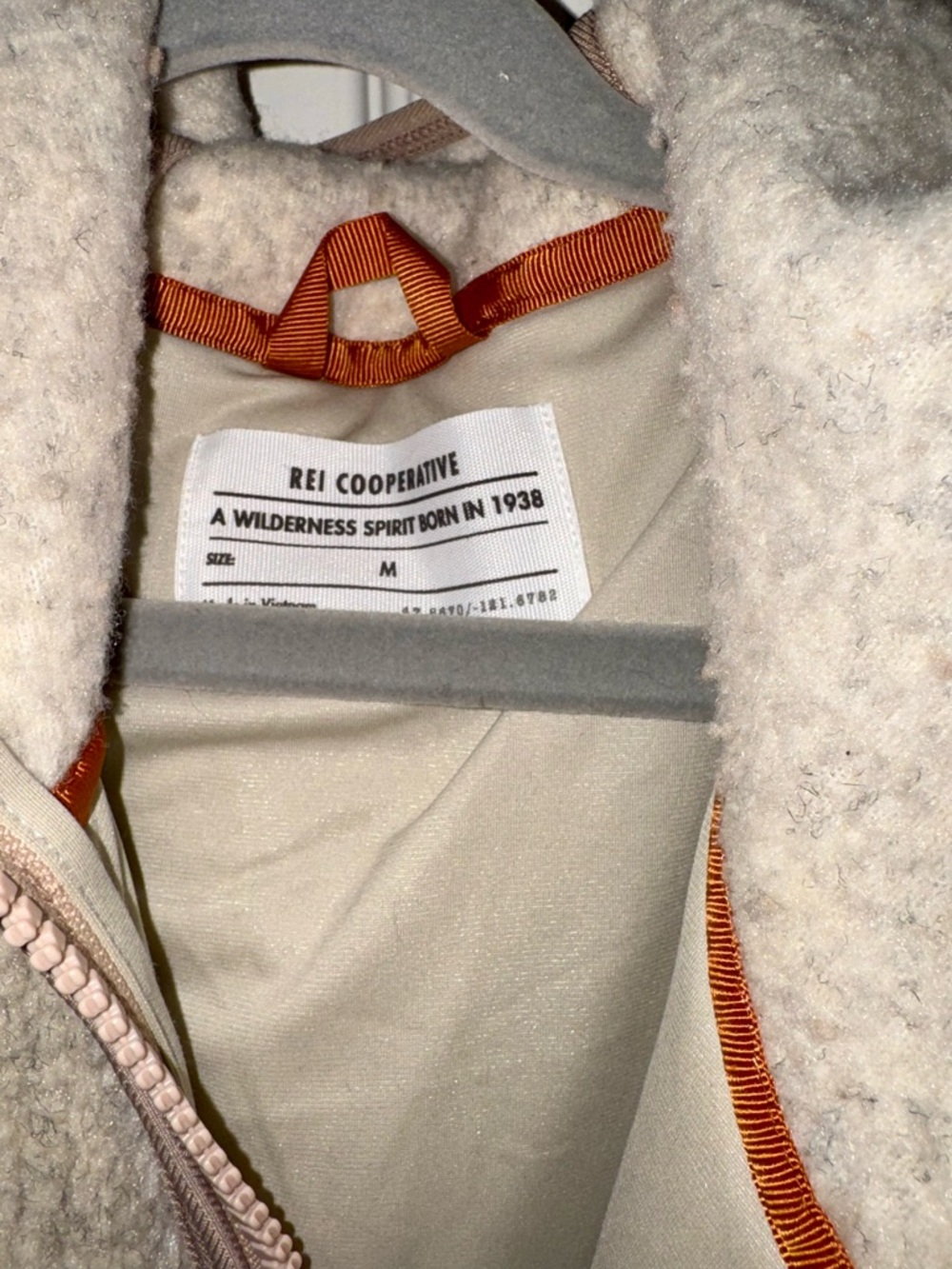 Cooperative Cream Fleece Jacket with Rust-Orange Trim - Picture 2 of 3